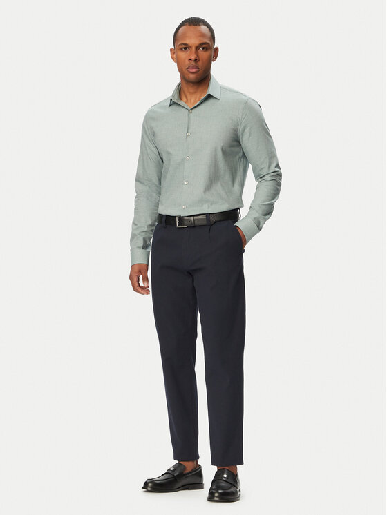 Calvin Klein Calvin Klein Koszula LV019EU148 Zielony jasny Slim Fit