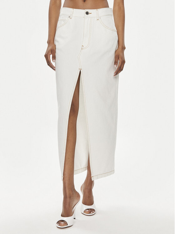 PINKO Pinko Džínsová sukňa Riders 103628 A1VD Biela Regular Fit