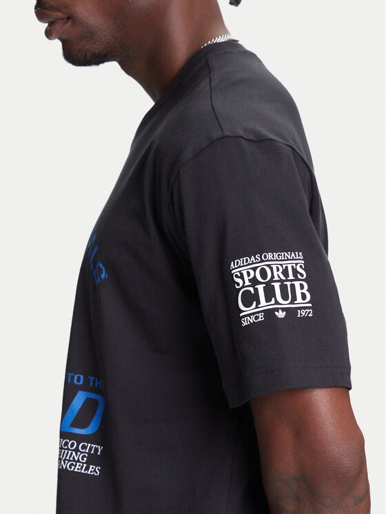 adidas adidas Тишърт 90s Football Graphic JX3064 Черен Regular Fit