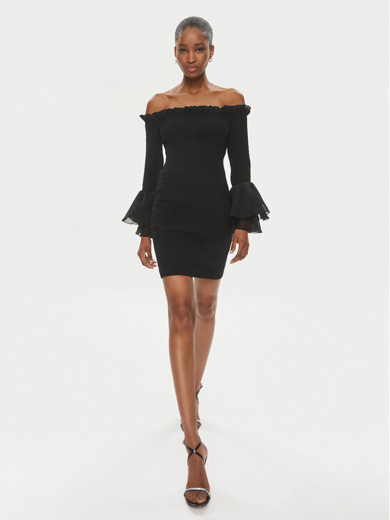 ROTATE ROTATE Φόρεμα κοκτέιλ Chiffon 112112100 Μαύρο Regular Fit