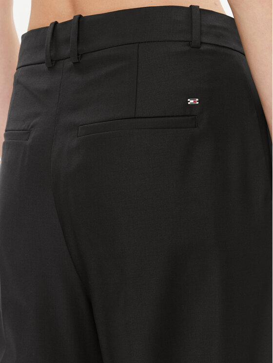 Tommy Hilfiger Tommy Hilfiger Hlače WW0WW39707 Crna Wide Leg