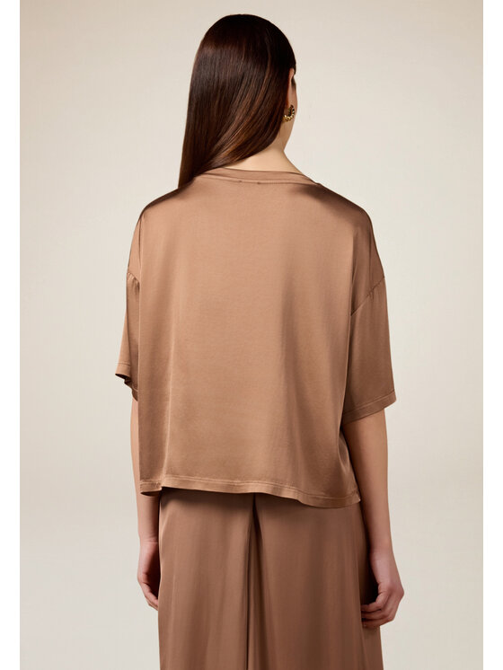 Oltre Oltre Bluzka 2491J000734N012 Brązowy Boxy Fit