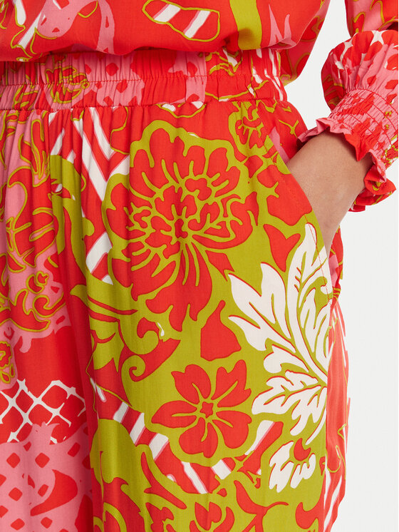 Gaudi Gaudi Pantaloni din material 511BD25026 Portocaliu Relaxed Fit