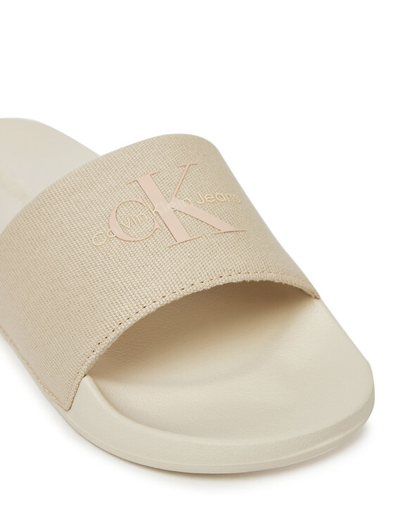 Calvin Klein Jeans Calvin Klein Jeans Şlapi Slide Monogram Wn YW0YW01835 Écru