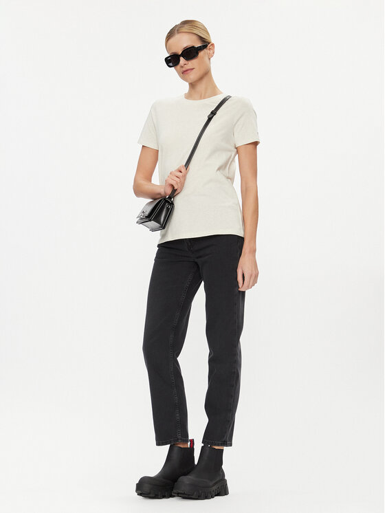 Tommy Hilfiger Tommy Hilfiger Тишърт Frosted WW0WW38813 Екрю Regular Fit