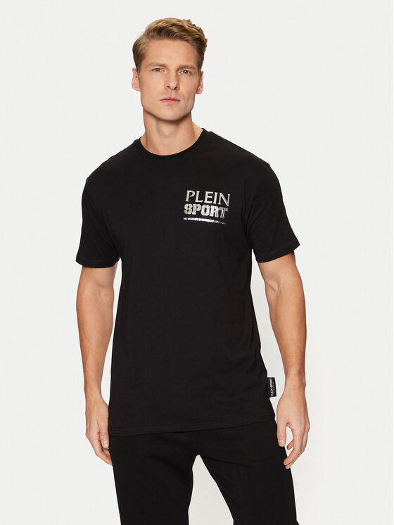 Plein Sport Plein Sport Tričko AADC MTK7913 STE003N Čierna Regular Fit