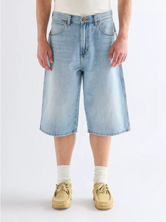 Wrangler Wrangler Szorty jeansowe JORT SHORTS Niebieski Loose Fit