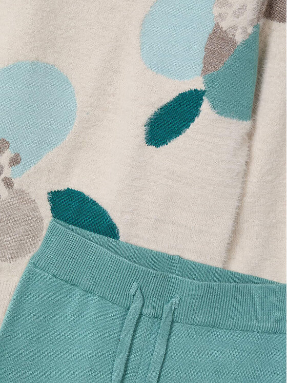Mayoral Mayoral Set pulover și pantaloni din material textil 4553 Verde Regular Fit