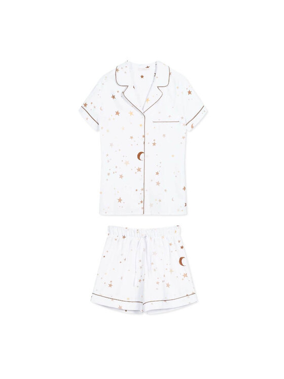 White pocket White pocket Piżama satynowa Biały Regular Fit