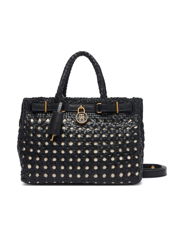 Tommy Hilfiger Tommy Hilfiger Kabelka American Icon Mini Tote Braided AW0AW18734 Černá