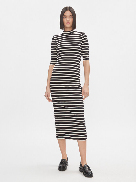Tommy Hilfiger Tommy Hilfiger Igapäevane kleit WW0WW40610 Must Slim Fit