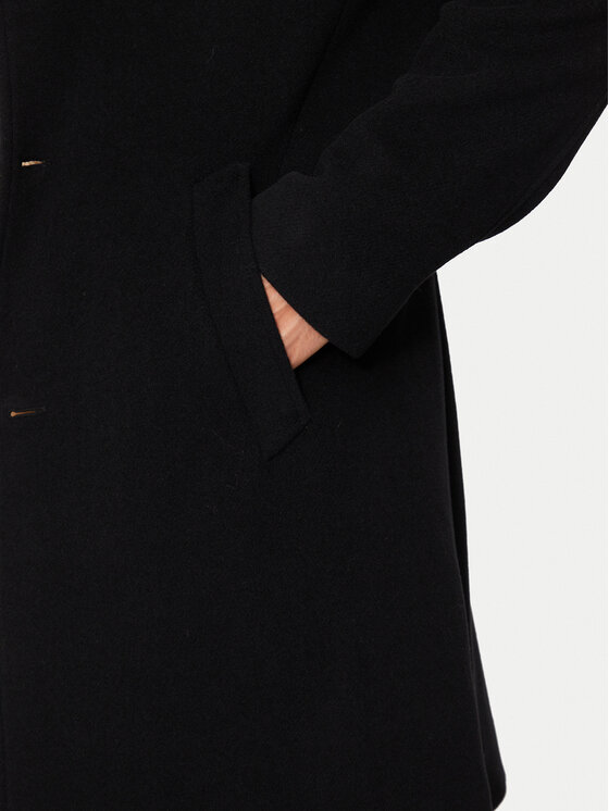 Tommy Hilfiger Tommy Hilfiger Вълнено палто MW0MW37956 Черен Regular Fit