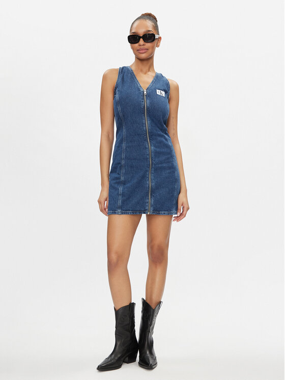 Calvin Klein Jeans Calvin Klein Jeans Džínové šaty J20J223431 Modrá Slim Fit