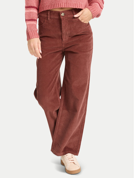 Billabong Pantaloni din material Be Free Cord EBJDP03002 Maro Wide Leg