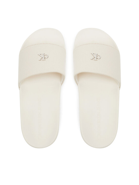 Calvin Klein Jeans Calvin Klein Jeans Klapki Slide Monogram Hardware YW0YW01713 Écru