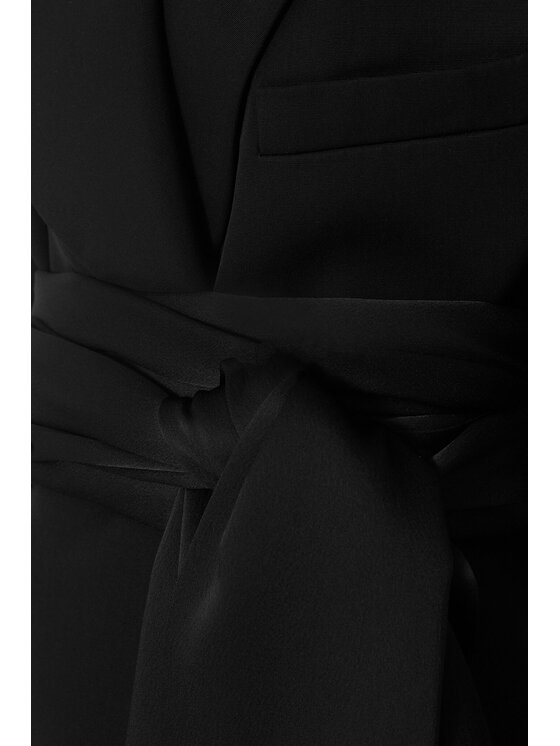 Epuzer Epuzer Marynarka Fringed belted Czarny Standard Fit