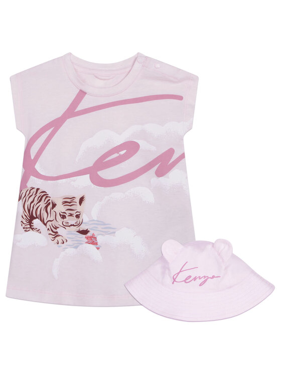 Kenzo Kids Set Haljina I Kapa K98105 Ružičasta Regular Fit