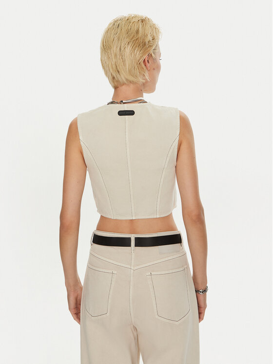 Miss Sixty Miss Sixty Kamizelka 6L3WJ4620000 Écru Regular Fit