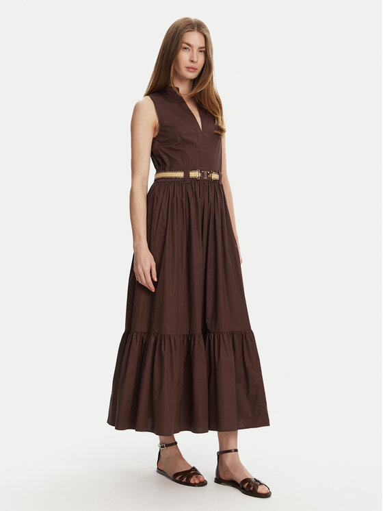 TWINSET TWINSET Každodenní šaty 251TT2101 Hnědá Regular Fit