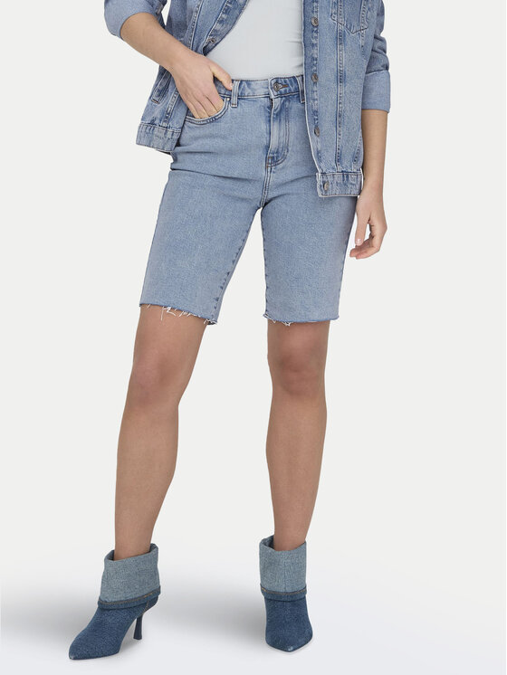 ONLY ONLY Pantaloni scurți de blugi Emily 15311259 Albastru Straight Fit