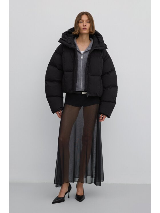 Estro Estro Μπουφάν γυναικείο ER00117988 Μαύρο Oversize