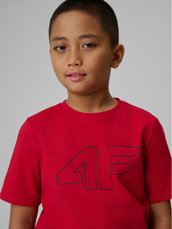 4F 4F T-Shirt BASIC+ Červená Regular Fit