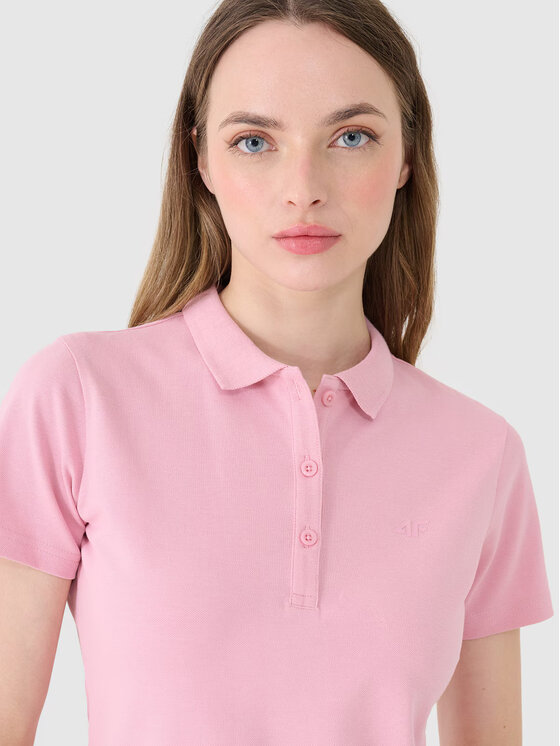 4F 4F Polo 4FWMM00TPTSF365-56S Rosa Slim Fit