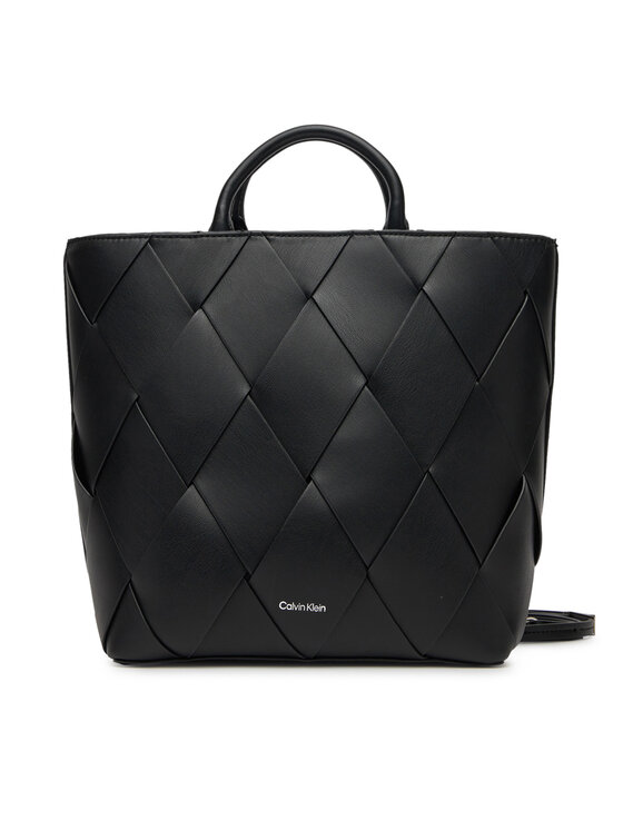 Calvin Klein Calvin Klein Geantă Ck Woven Medium Tote K60K613176 Negru