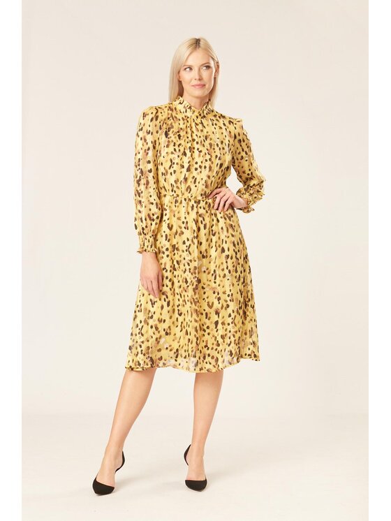 QUIOSQUE QUIOSQUE Sukienka codzienna NEW TIGER DRESS Żółty Regular Fit