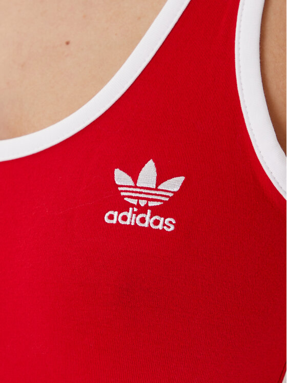 adidas adidas Sukienka codzienna adicolor 3-Stripes JW2584 Czerwony Slim Fit