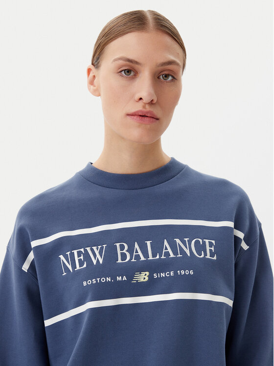 New Balance New Balance Majica dugih rukava Athletics Nautical Lobster WT51923 Plava Oversize