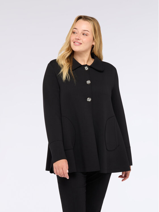 Fiorella Rubino Fiorella Rubino Płaszcz 0806T000338N033 Czarny A-Line Fit