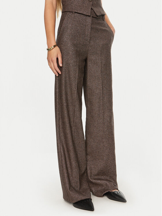 Marella Marella Kalhoty z materiálu Ecuador 2423136102 Hnědá Regular Fit