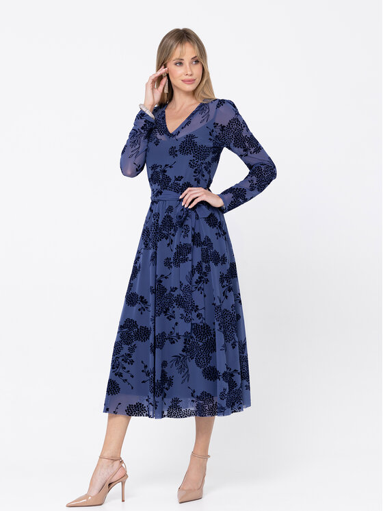 LIDIA KALITA LIDIA KALITA Sukienka koktajlowa Veneto Granatowy Flare Fit