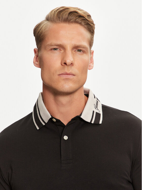 Guess Guess Polo M4BP66 J1314 Μαύρο Regular Fit