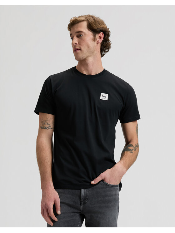 Lee Lee T-shirt WOVEN LABEL TEE Nero Regular Fit