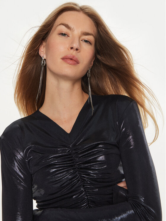 NORMA KAMALI NORMA KAMALI Bluse ST2246LME39951 Dunkelblau Slim Fit