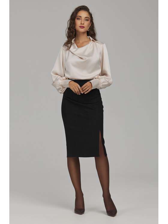 NIFE NIFE Spódnica midi SP89 Czarny Fitted Fit