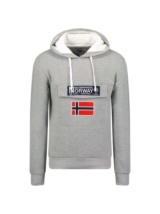 Geographical Norway Geographical Norway Bluza WW6114H/GN-BLENDED GREY / WHITE Szary Regular Fit