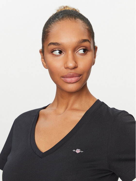 Gant Gant T-krekls Shield 4200750 Melns Regular Fit