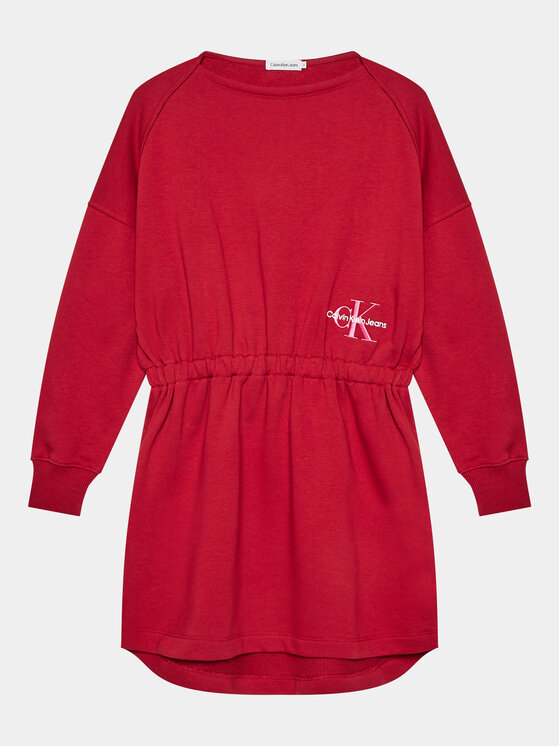 Calvin Klein Jeans Calvin Klein Jeans Трикотажна сукня Monogram IG0IG02316 D Червоний Relaxed Fit