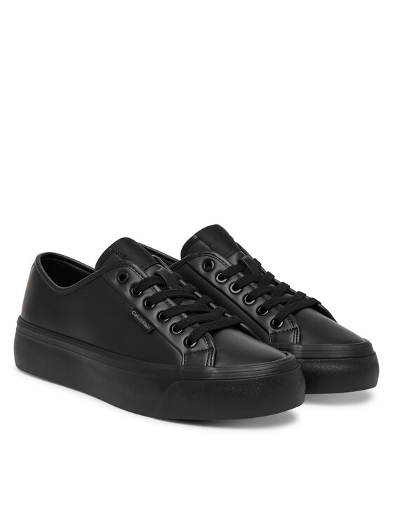 Calvin Klein Calvin Klein Sneakersy Vulc Flatf Lace Up Lth YW0YW01932 Czarny