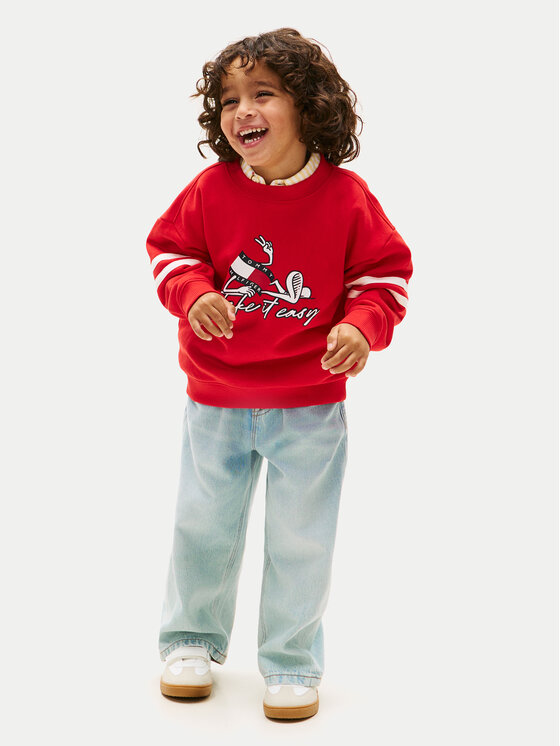 Tommy Hilfiger Tommy Hilfiger Džemperis Wavy Flag KB0KB10315 Raudona Regular Fit