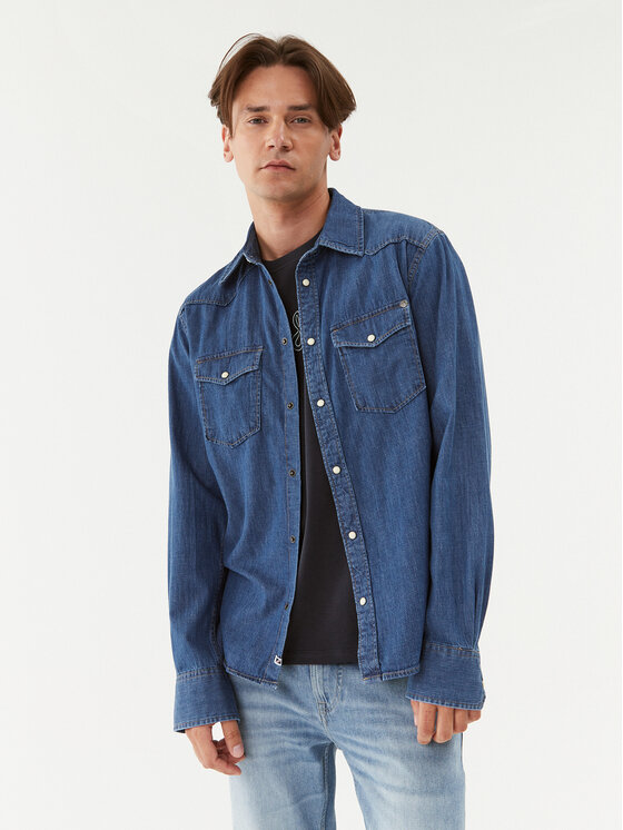Pepe Jeans džínsová košeľa Carson PM307489 Modrá Regular Fit