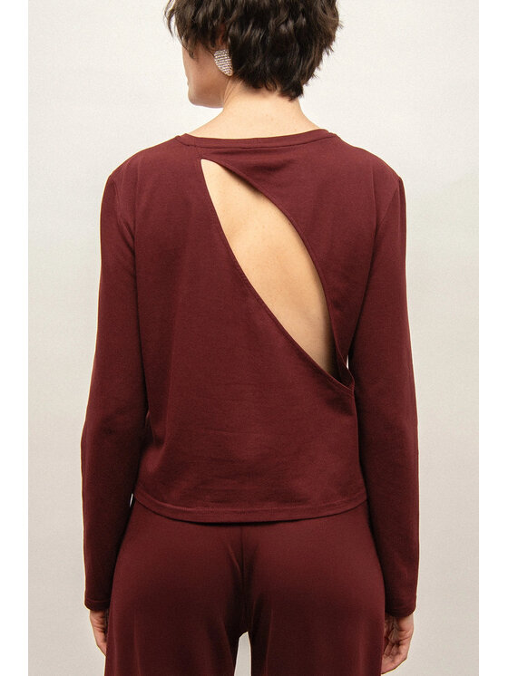 Nudyess Nudyess Top bawełniany Harriet Bordová Relaxed Fit