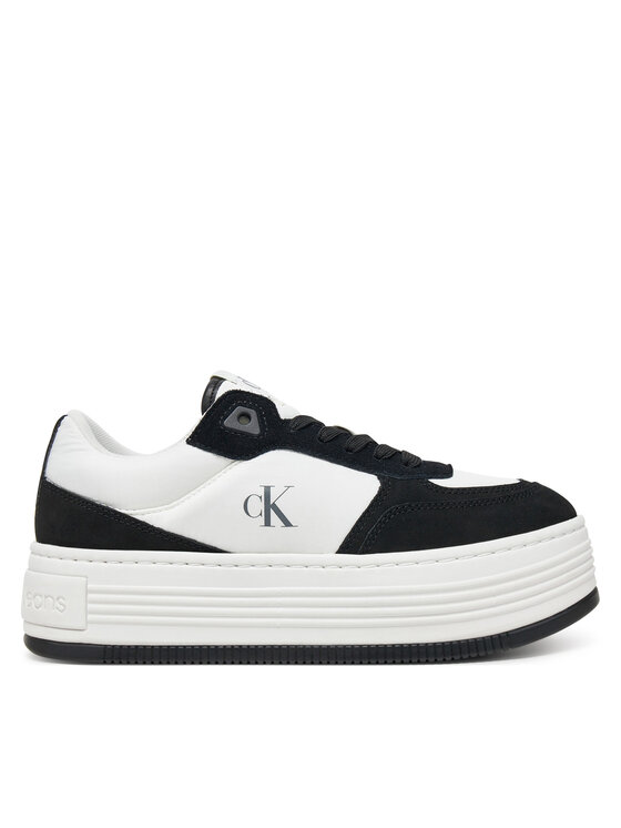 Damskie Sneakersy Calvin Klein Jeans, Rozmiar 38, Białe, Bold Flatf Low Lace Mix YW0YW01742