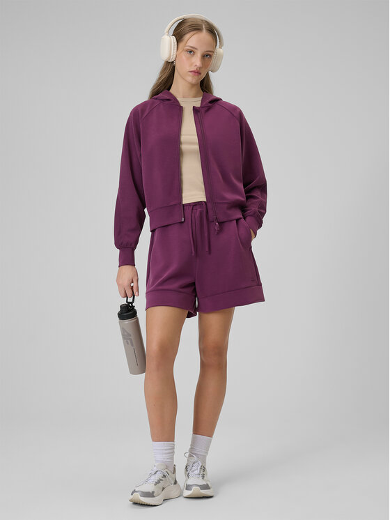 4F 4F Bluza SPORTS CLUB Bordowy Regular Fit