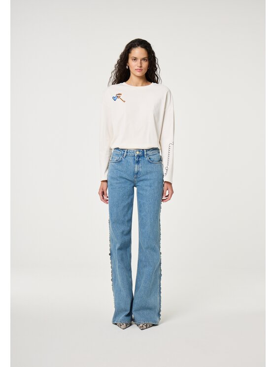 Fabienne Chapot Fabienne Chapot T-Shirt Phileine LS T-shirt Beżowy Loose Fit