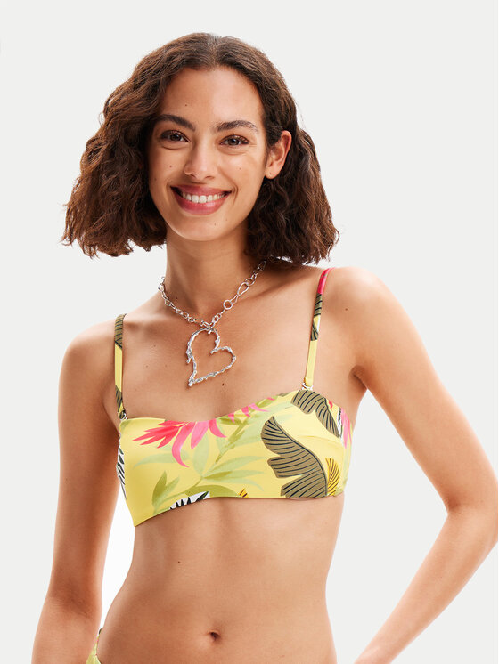 Desigual Bikini augšdaļa Palms 24SWMK06 Dzeltens