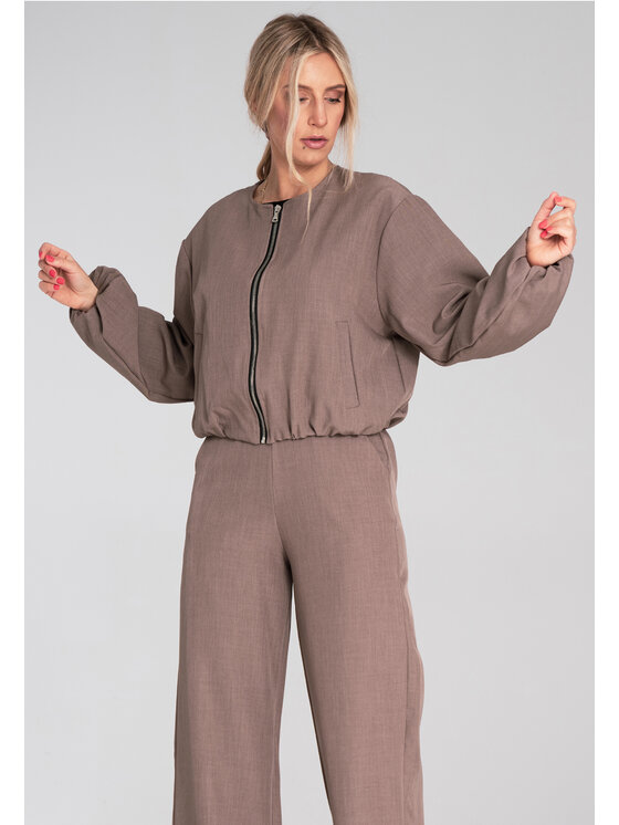 FIGL FIGL Kurtka bomber M1198 Brązowy Regular Fit